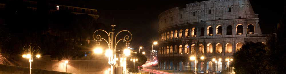 View of the colosseum from the street